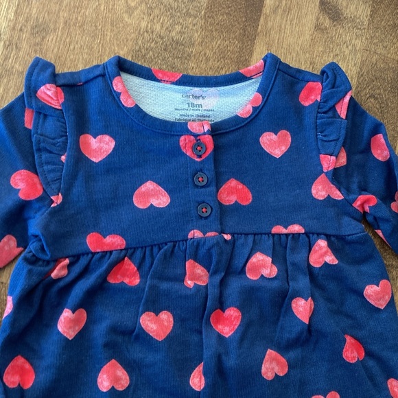 NEW Carters Baby Hearts Long Sleeve Jumpsuit 18 Months - Picture 4 of 10
